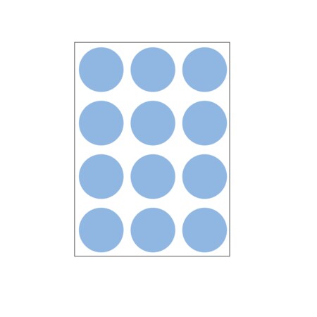 Nevs 1-1/4" Color Coding Dots Blue - Sheet Form DOT-114M Blue